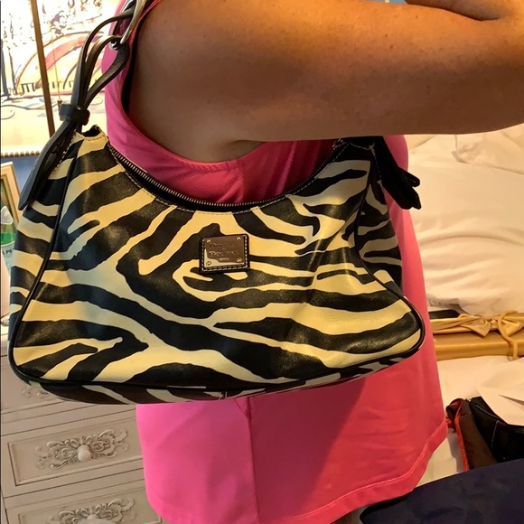 Dooney and bourke leather zebra print bag - Picture 3 of 5